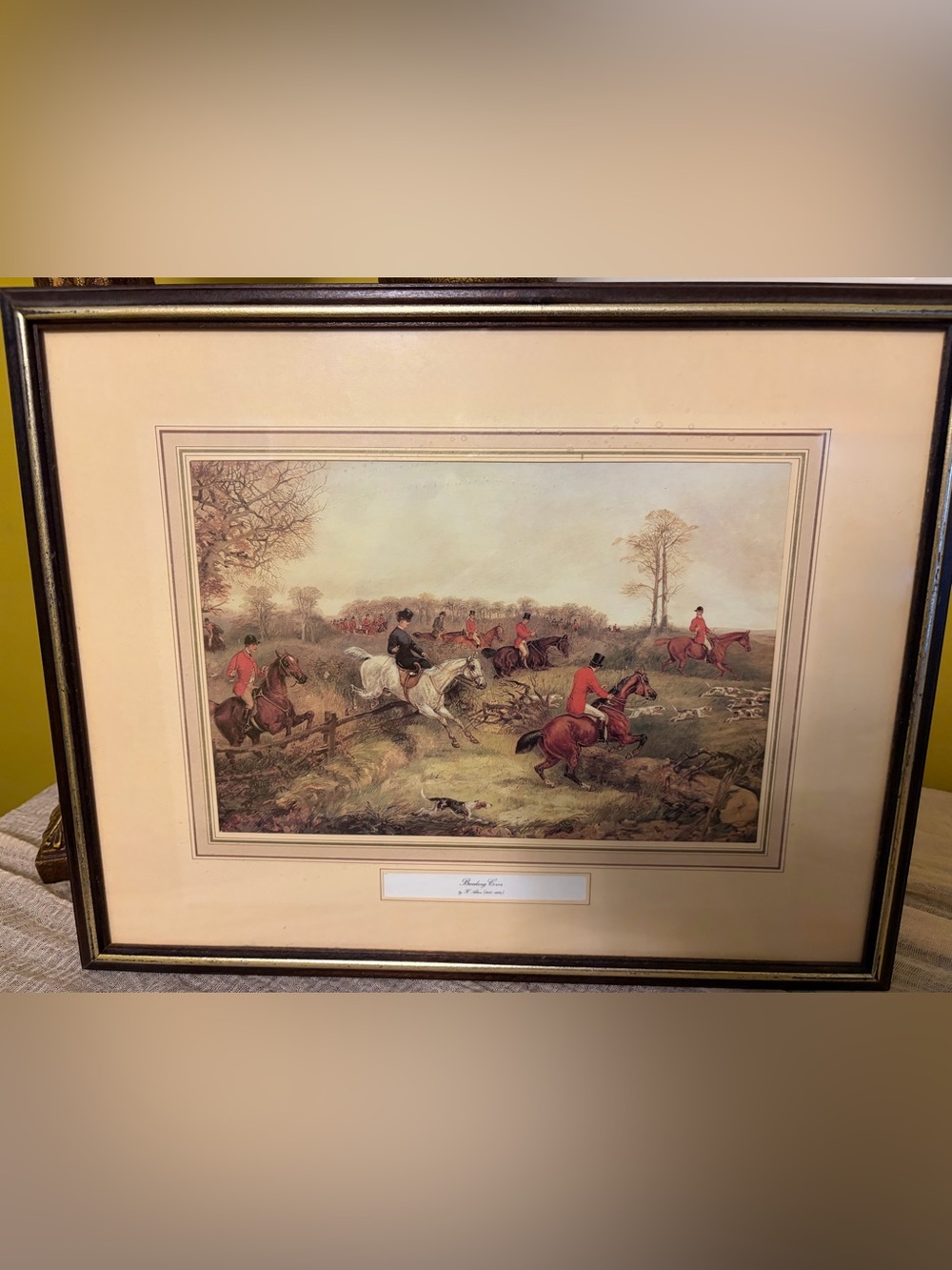 Vintage 1970s
Framed Fox Hunting
Art Print Breaking
Cover Henry Alken
12x16